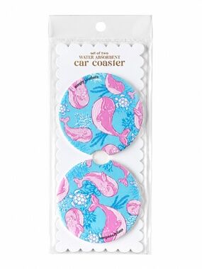 NWT Simply Southern "Whale & Sea Turtle" Car Coaster Set